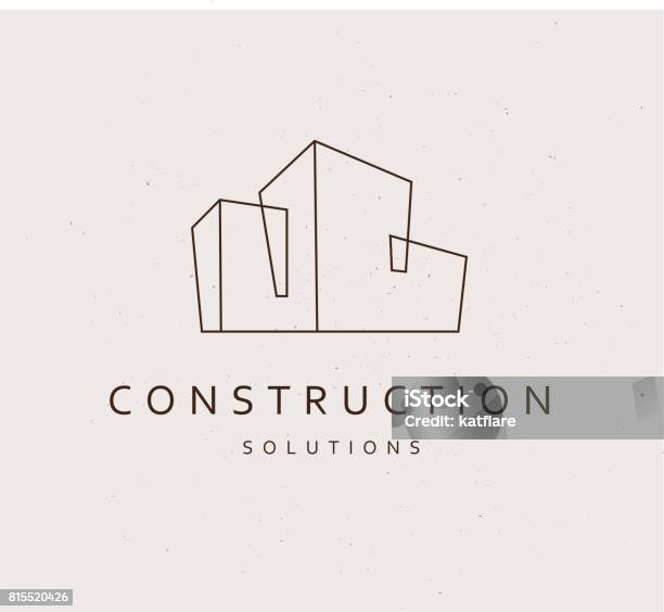 Vector Flat Construction Company Stock Illustration - Download Image Now - Line Art, Construction Industry, Single Line
