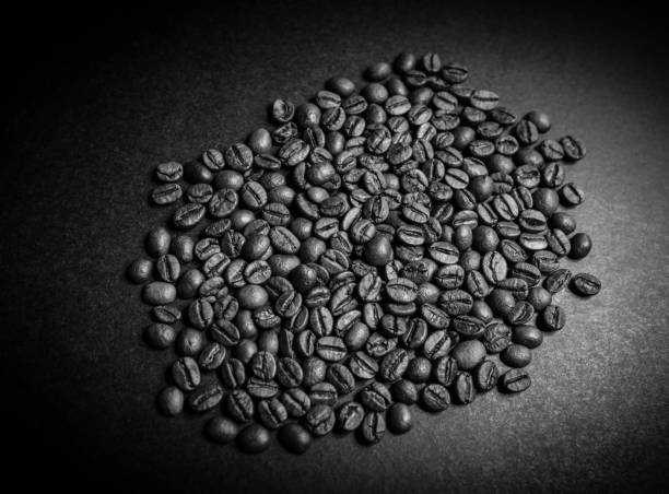 Roasted coffee beans.