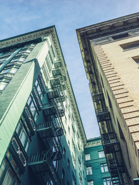 view of apartment building with external fire ladders,san francsico