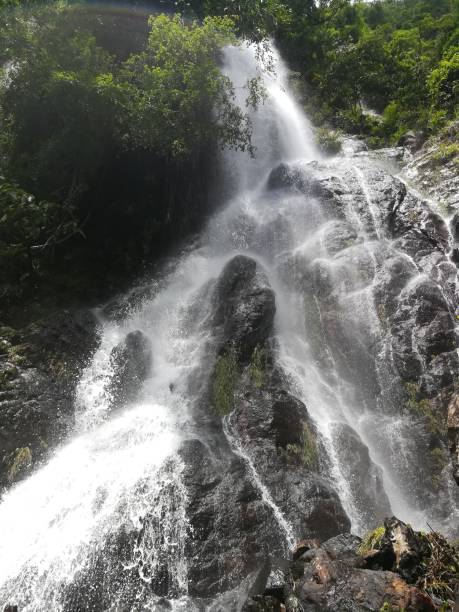 istock Big waterfall in tropical rain-forest. Waterfall in Saraburi, Thailand 815526954