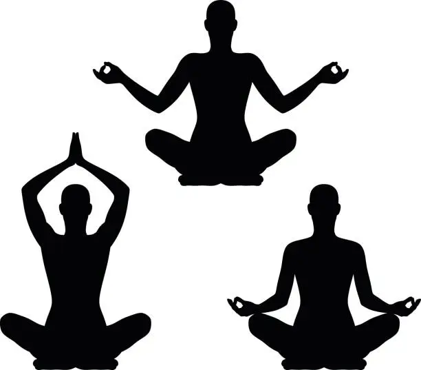 Vector illustration of Yoga pose set