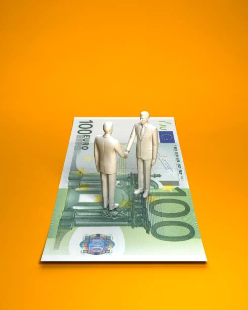 istock Person who shakes hands on euro banknotes 815565260