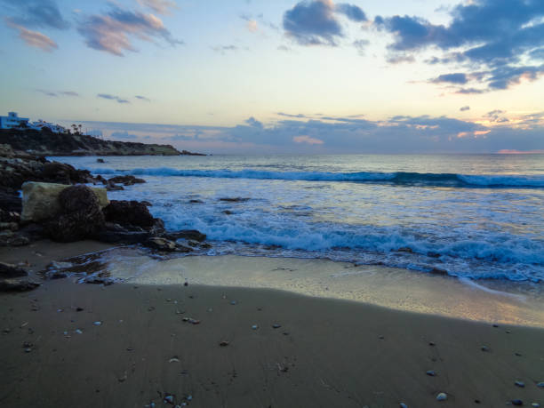 istock Mediterranean sea coast in Cyprus. Twilight. Sunset 815565526
