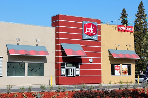 Jack in the Box restaurant in Fresno, California. The fast food restaurant chain has 2,200 locations, mostly on West Coast.