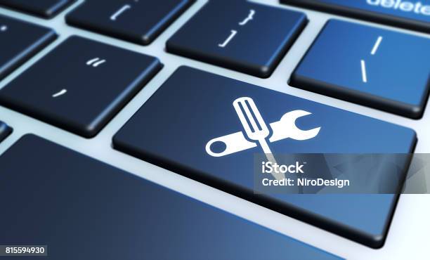 Computerservicearbeitwerkzeugsymbol Stockfoto und mehr Bilder von Reparieren - Reparieren, Technologie, Werkzeug