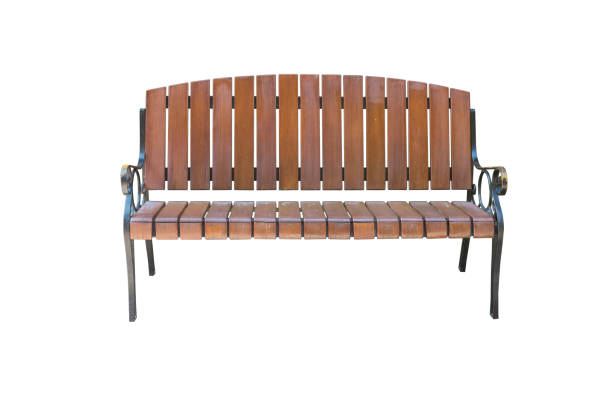 istock Wooden bench in the park, isolated on white background with clipping path 815600110