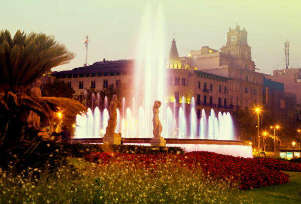 istock Catalonia Square in night Barcelona, Spain 815600140