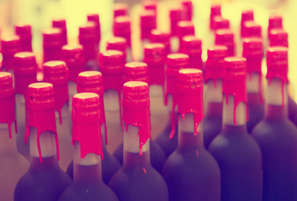 istock wine bottles at shop or winery 815600170