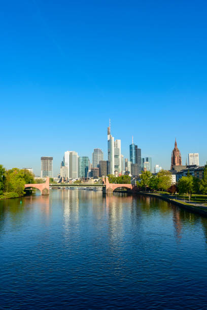 istock Frankfurt City skyline and Main river reflection on a clear day, Germany 815602104