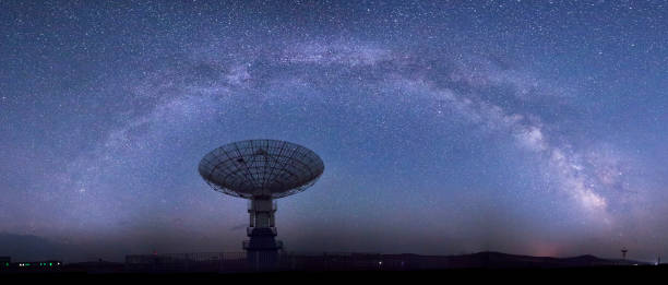 istock Galaxy and radio telescope 815606754