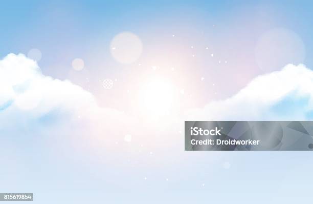 Photorealistic Vector Cloudy Sky Stock Illustration - Download Image Now - Sky, Blue, Cloud - Sky