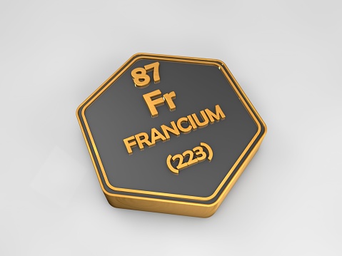 Frances Element Francium Fr Chemical Element Periodic Table Hexagonal Shape 3d Render ...