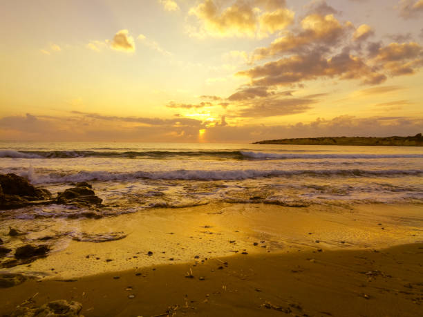 istock Mediterranean sea coast in Cyprus. Twilight. Sunset 815630306