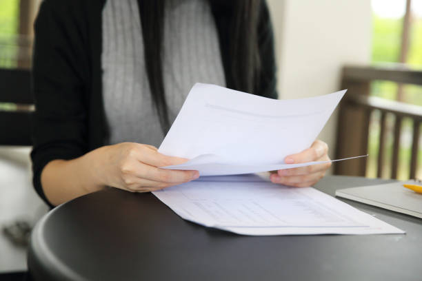 istock Office Woman hand Working on the Business Papers and tablet 815632700