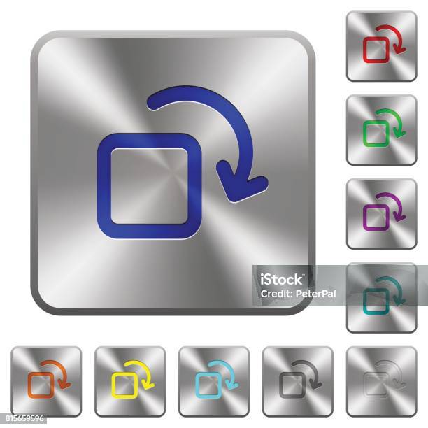 Rotundity Button Rotate Element Rounded Square Steel Buttons Stock Illustration ...
