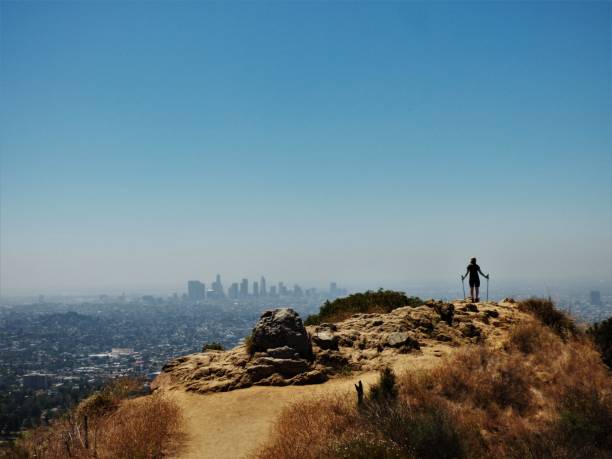 On top of the world Overlooking Los Angeles from the peak of Griffith Park griffith park photos stock pictures, royalty-free photos & images