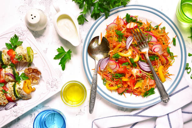 Summer dinner - fresh vegetable salad