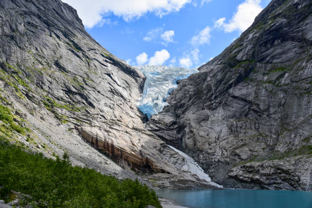 Briksdal glacier in Norway stock photo