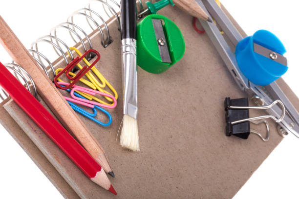 istock back to school template with stationery and notebook on white 815680946