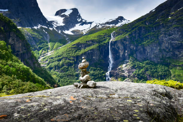 Vue sur la montagne en Norvège - Photo