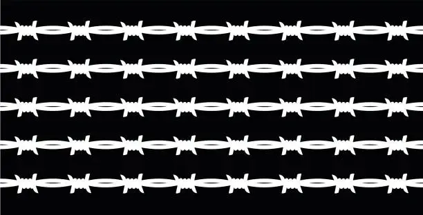 Vector illustration of Barbed wires isolated