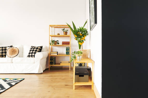 istock Living room with black wall 815702052