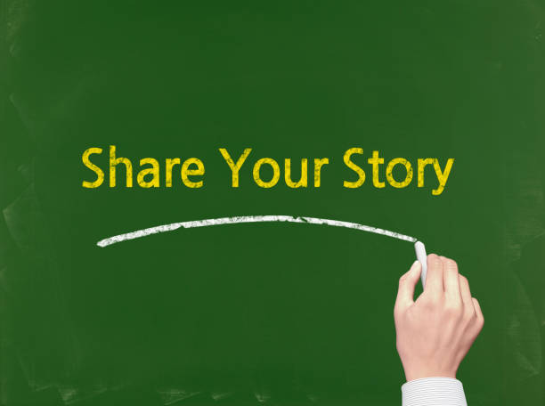 istock Share Your Story - Business Chalkboard Background 815703076