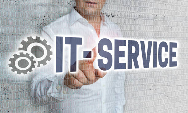 istock It service with matrix and businessman concept 815716738