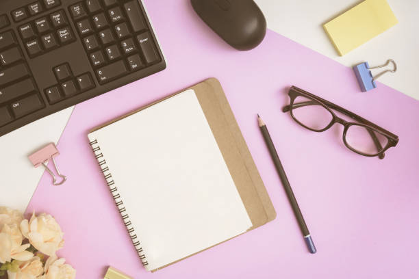 istock Office equipment on the wood desk 815731640