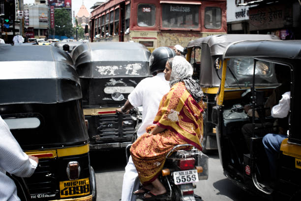 busy indian traffic stock photo