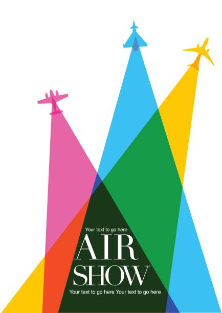 비행기 \ airshow 포스터 - air vehicle airplane commercial airplane private airplane stock illustrations