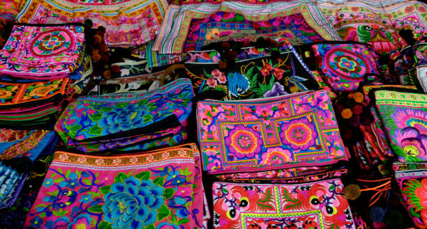 istock Silk goods for sale in Thailand 815738358