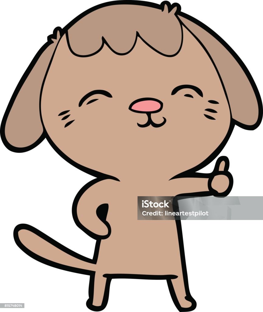 Hạnh Phúc Chú Chó Hoạt Hình Giơ Ngón Tay Cái Lên Dấu Hiệu Hình ...