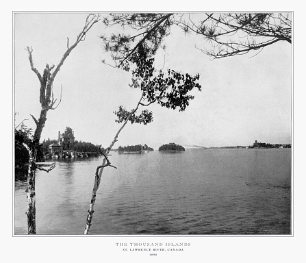 Antique Canadian Photograph: The Thousand Islands, Saint Lawrence River, Canada, 1893: Original edition from my own archives. Copyright has expired on this artwork. Digitally restored.