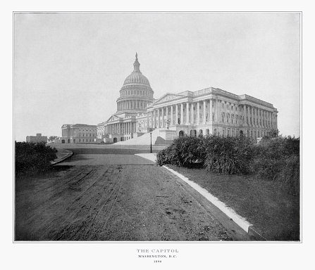 Antique American Photograph: The U.S. Capitol, Washington, D.C., United States, 1893: Original edition from my own archives. Copyright has expired on this artwork. Digitally restored.