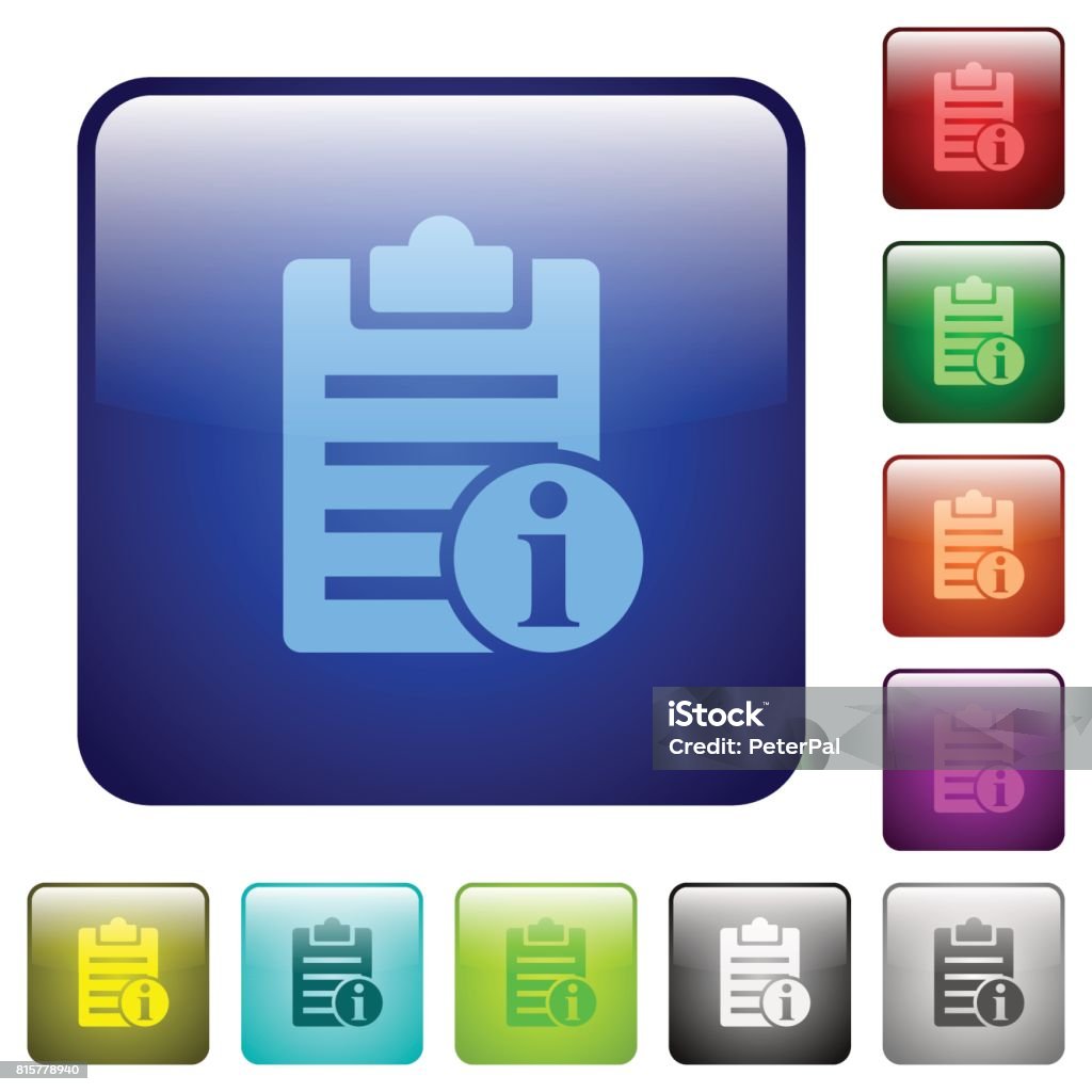 Note Info Color Square Buttons Stock Illustration - Download Image Now ...