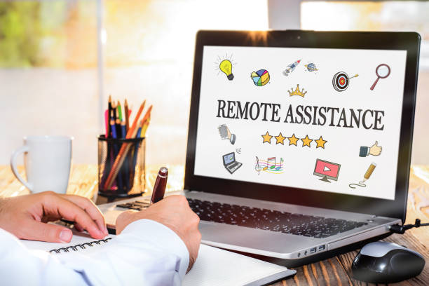 istock Remote Assistance Concept On Laptop Monitor 815779002