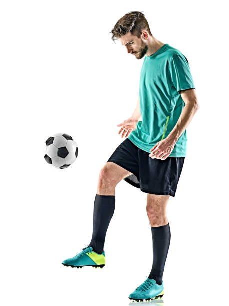 istock soccer player man jungling isolated white background 815779188