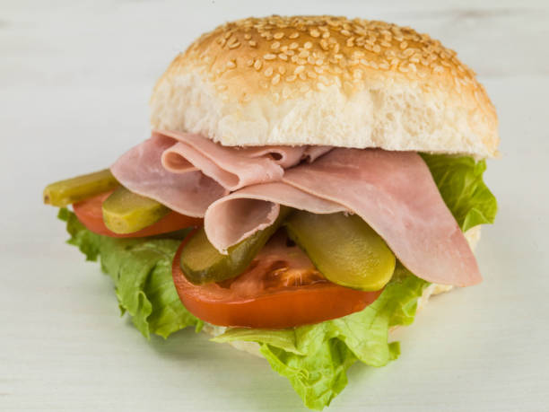 istock Ham Salad Sesame Seed Bread Roll or Bun Sandwich 815779204