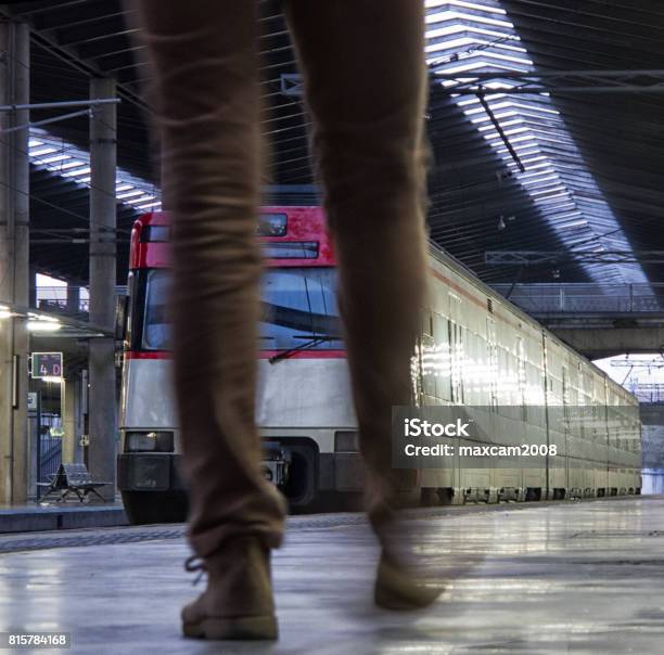 Modern Train At The Station Stock Photo - Download Image Now - Arrival, Bag, Bullet