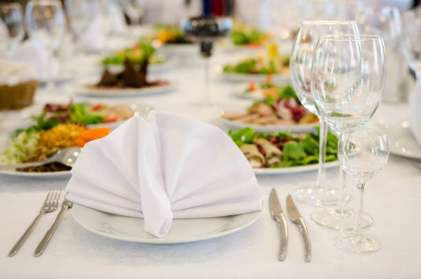 istock Elegant serving banquet table in a restaurant 815808728