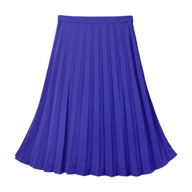 istock Navy blue pleated midi skirt isolated on white 815839714