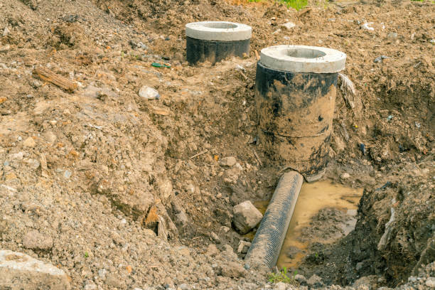 istock Concrete rings of rainwater drainage system 815859790