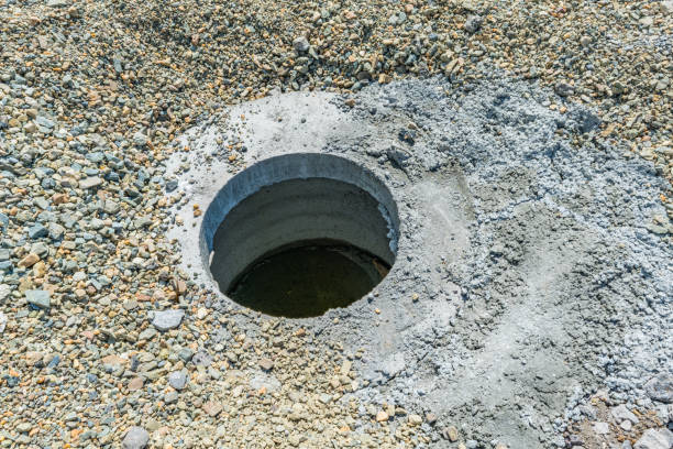 istock Concrete rings of rainwater drainage system 815859806