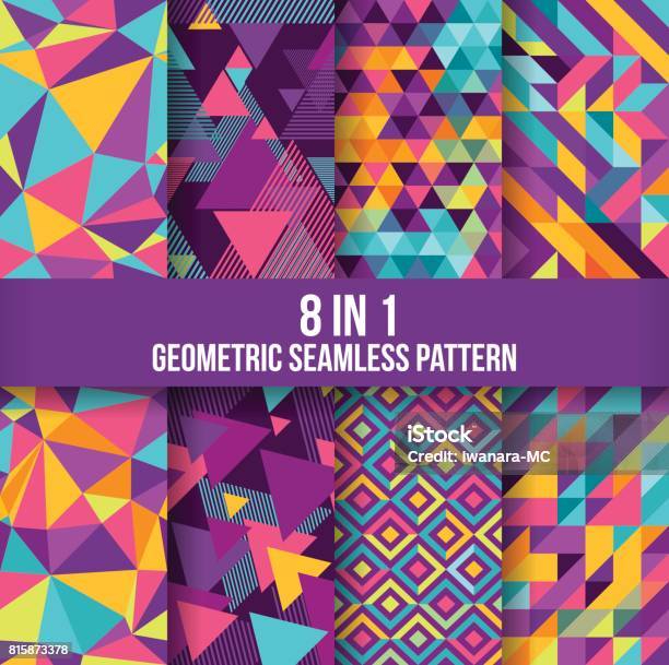 Geometrische Nahtlose Muster Hintergrund Stock Vektor Art und mehr Bilder von Muster - Muster, Dreieck, Geometrische Form