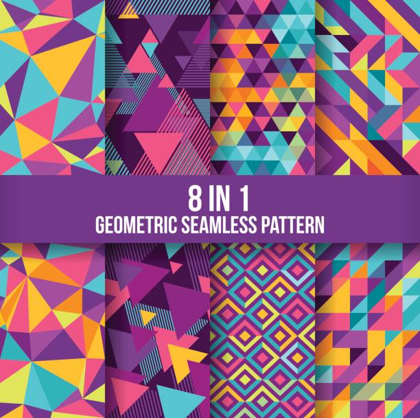 geometryczne bezszwowe tło wzoru - wallpaper pattern seamless pattern geometric shape stock illustrations