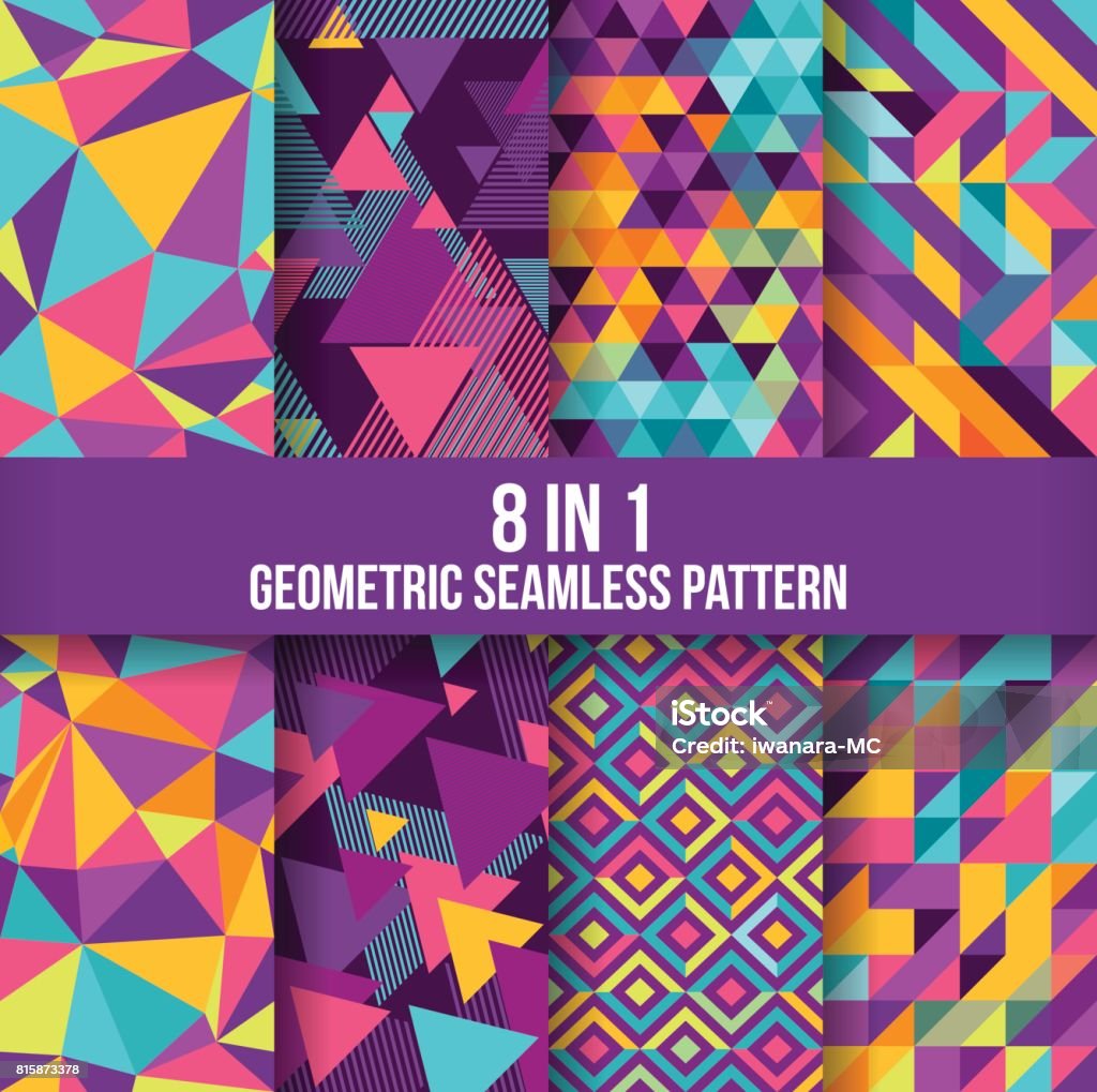 geometric seamless pattern background Geometric seamless pattern background collection. Available in 8 different forms, suitable for your design elements and background Pattern stock vector