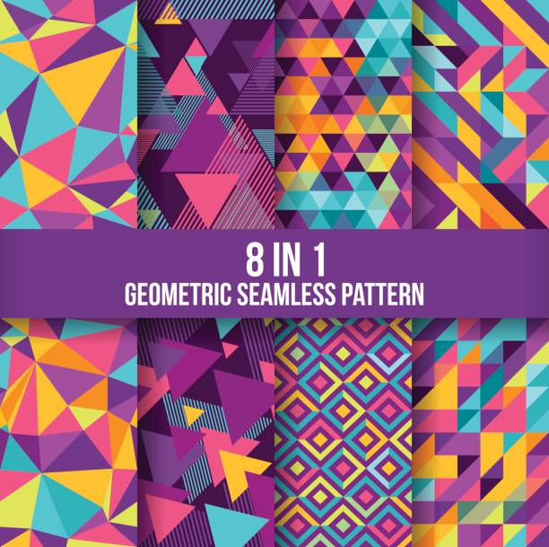 geometric seamless pattern background Geometric seamless pattern background collection. Available in 8 different forms, suitable for your design elements and background mosaic stock illustrations