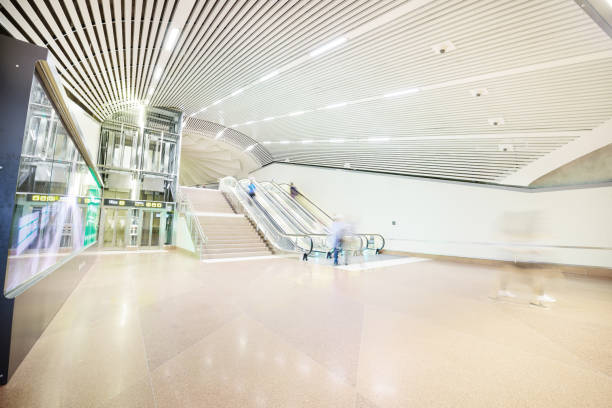 istock Train station escalator, motion blur, stockholm city 815906940
