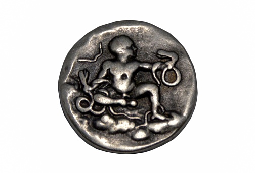 Thebes in Boeotia silver stater Infant Hercules with serpents Greek coin